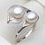 Double White Pearl Resizable Ring