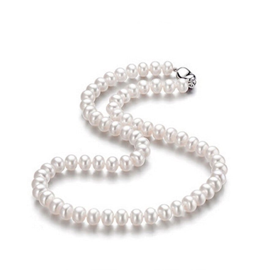 Collana di fili di perle bianche reali