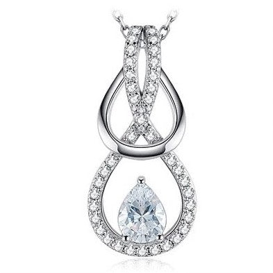 Gesimuleerde peer diamanten halsketting 